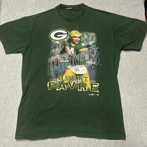 VINTAGE 1997 BRETT FAVRE GREEN BAY PACKERS NFC CHAMPS T SHIRT SIZE XL